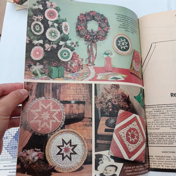 VTG Quilting with Folded Star Instruction Booklet Magazine + Full Size Patterns - Picture 3 of 6